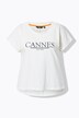 T-shirt oversize à manches courtes, col rond et message imprimé