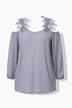 Bluse, Classic pasform, skulderudskæring med blonder