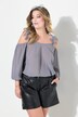 Bluse, Classic pasform, skulderudskæring med blonder