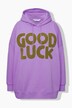 Good Luck Textured Hooded Sweatshirt