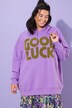 Good Luck Textured Hooded Sweatshirt