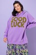 Good Luck Textured Hooded Sweatshirt