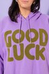 Good Luck Textured Hooded Sweatshirt