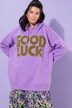 Good Luck Textured Hooded Sweatshirt