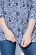 Camisa, flores, forma en A, cuello redondo, mangas 3/4