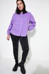 Blouse, oversized, structuurstof, lange ballonmouwen