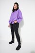 Blouse, oversized, structuurstof, lange ballonmouwen