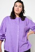 Blouse, oversized, structuurstof, lange ballonmouwen