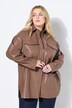 Skjorte i læderlook, oversize, brystlommer, lange ærmer