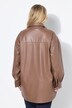 Skjorte i læderlook, oversize, brystlommer, lange ærmer
