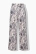 Broek, wijde pijp, hoge taille, snakeprint