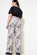 Broek, wijde pijp, hoge taille, snakeprint