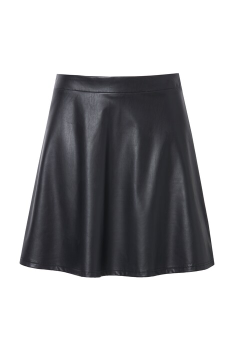 Kruhová sukně, kožený vzhled, postranní zip