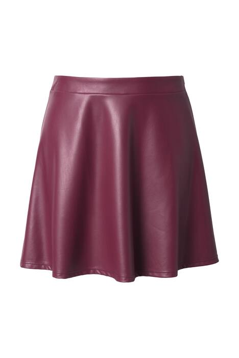 Kruhová sukně, kožený vzhled, postranní zip