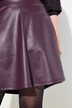 Jupe patineuse en simili, fermeture zippée sur le côté, coupe Flared Fit