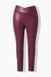 Leggings in leather look and elastic waist