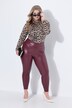 Leggings in leather look and elastic waist