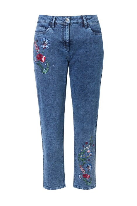 Loosefit jeans with floral embroidery and 5 pockets