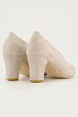 Suède pumps, golvende snit, blokhak, wijdte H