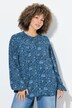Blouse, bloemen/zwaluwen, ronde hals, lange mouw