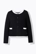 Cardigan, dekorative mansjetter, rund hals, lommer, lange ermer