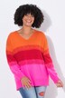 Maglione dal taglio oversize con color blocking e spacchetti laterali