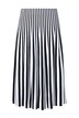 Úpletová midi sukně, pruhy, A střih, elastický pas