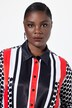 Blouse, patroonmix, overhemdkraag, lange mouwen