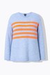 Pullover, striber, rund hals, langærmet, rullekanter