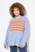 Pullover, striber, rund hals, langærmet, rullekanter