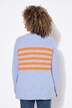 Pullover, striber, rund hals, langærmet, rullekanter