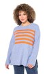 Svetr, pruhy, kulatý výstřih, dlouhé rukávy, rolovací okraje