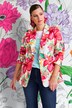 Blazer motif floral. Col à revers et fente d'aisance