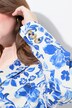 Blazer motif floral. Col à revers et fente d'aisance