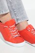 Zapatilla deportiva de piel, patrón calado, plantilla intercambiable, ancho H