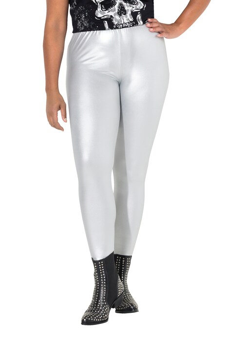 Skinny fit leggins with metallic silver