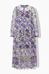 Maxi-jurk, A-lijn, dubbel gelaagd, chiffon, flowerprint