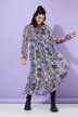 Maxi-jurk, A-lijn, dubbel gelaagd, chiffon, flowerprint
