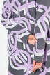 Cardigan long à col montant ouvert et motif graphique