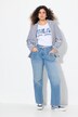 Jean Mary à taille élastique. Jambe large et évasée
