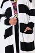 Chaqueta larga de punto, Straight Fit, rayas en bloque