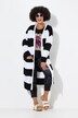 Chaqueta larga de punto, Straight Fit, rayas en bloque