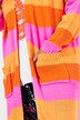 Long cardigan with block stripes