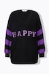 Overzized sweater with striped sleeves