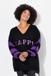 Overzized sweater with striped sleeves