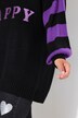 Overzized sweater with striped sleeves