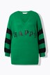 Overzized sweater with striped sleeves