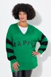 Overzized sweater with striped sleeves