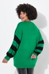 Overzized sweater with striped sleeves