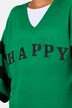 Overzized sweater with striped sleeves